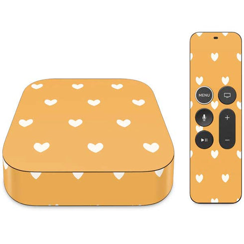 Yellow and White Hearts Apple TV Skin